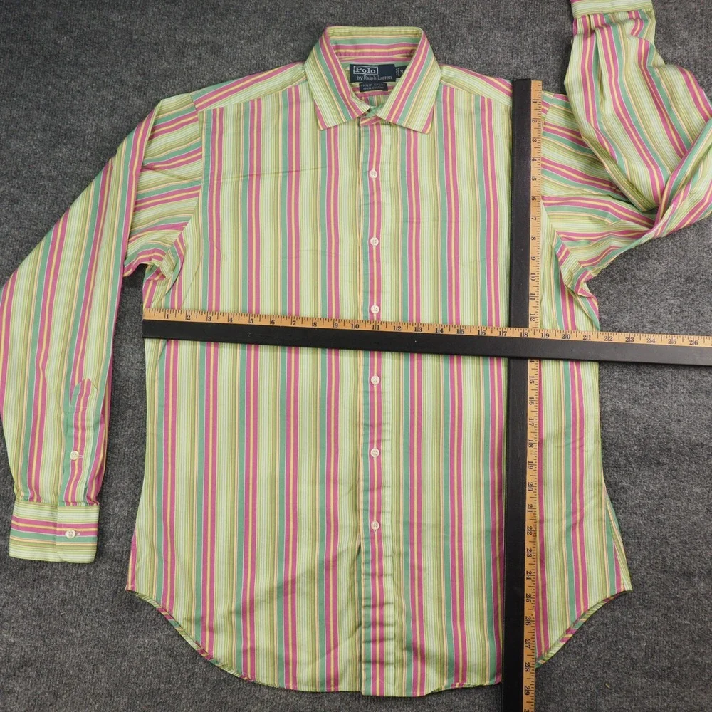 Polo Ralph Lauren Shirt Philip Sport Mens Med Multi Color Striped Button Up